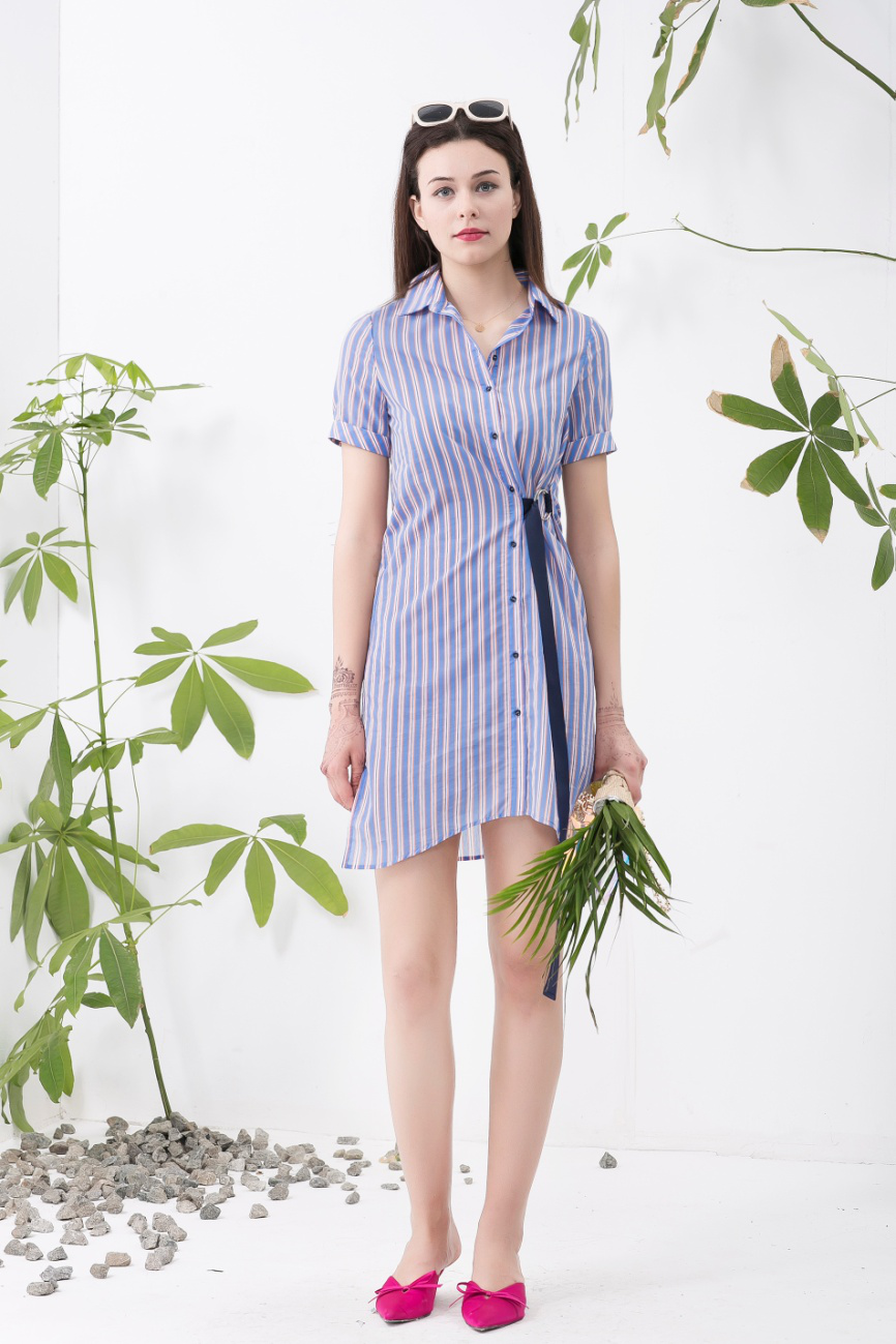 丹比奴女装潮流|想要穿衣显瘦，腰腹打结即可！[图4]