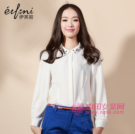 伊芙丽白色雪纺衫 彰显无与伦比的女性魅力(图2)