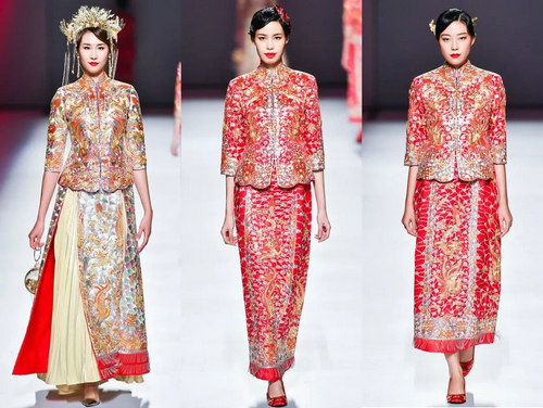 广东时装周 当中式嫁衣遇见西式婚纱，pick一下谁更美(图3)