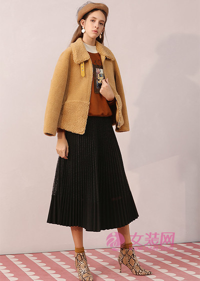 百图女装品牌 2019冬季新款羊羔绒外套[图1]